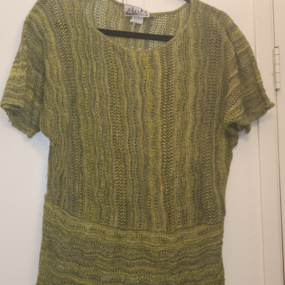 Elegant Olive Knit Women's Blouse